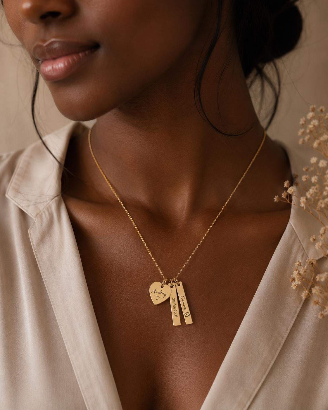 Collier Personnalisé 3 Pendentifs