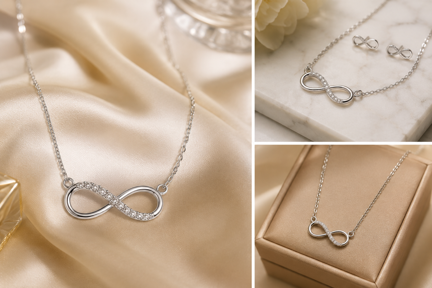 ✨ Ensemble Infini Argent Blanc