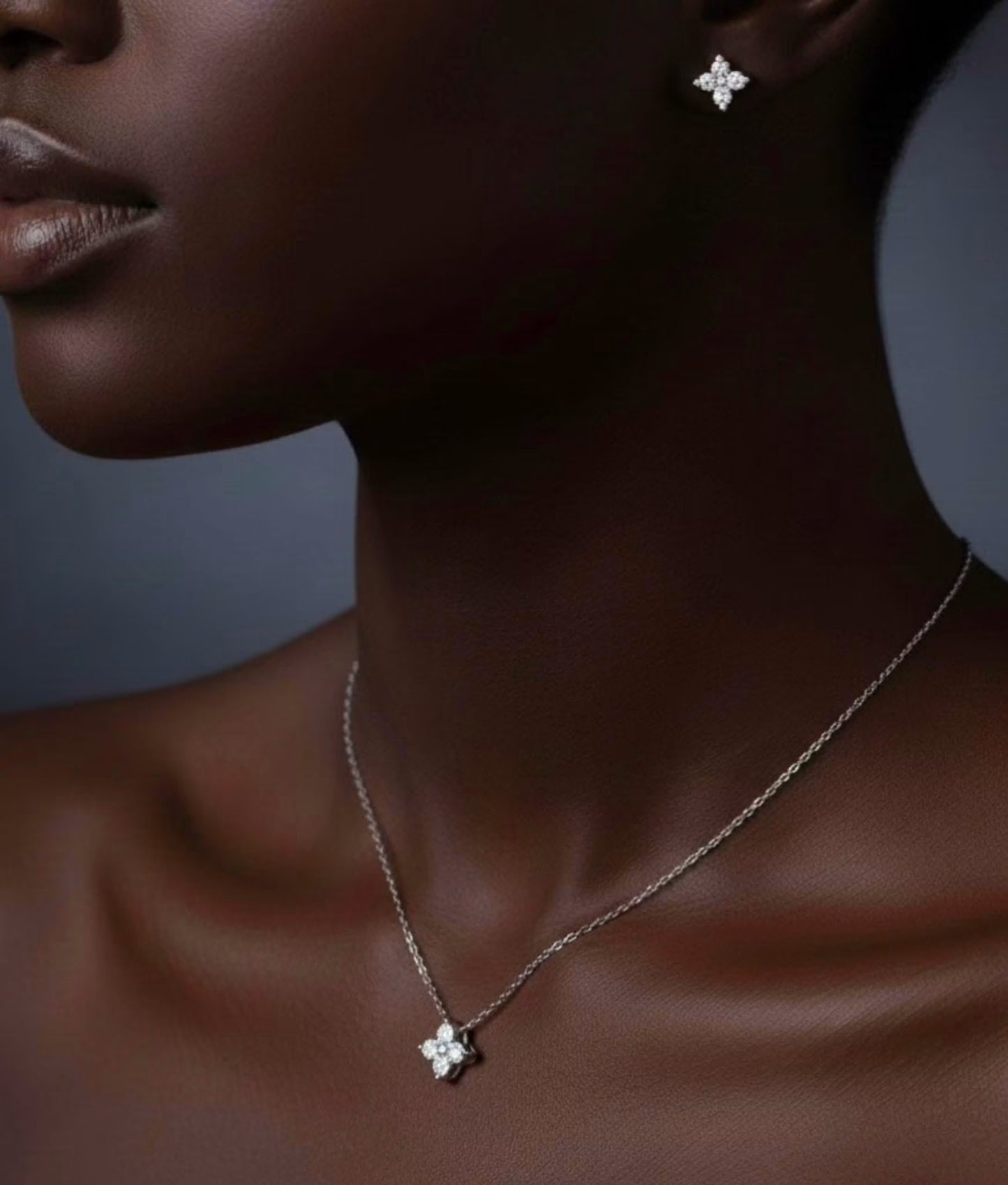 Ensemble Fleur Éclatante – Argent Blanc