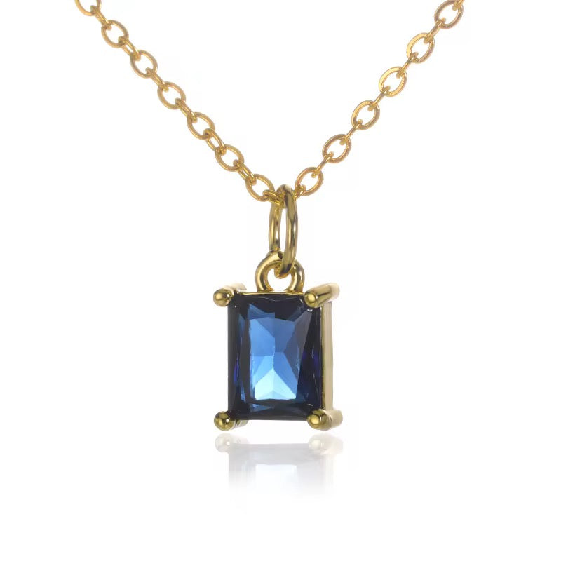 Collier Élégance Gemme – Acier Inoxydable Doré