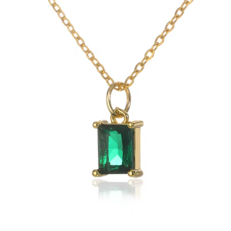 Collier Élégance Gemme – Acier Inoxydable Doré